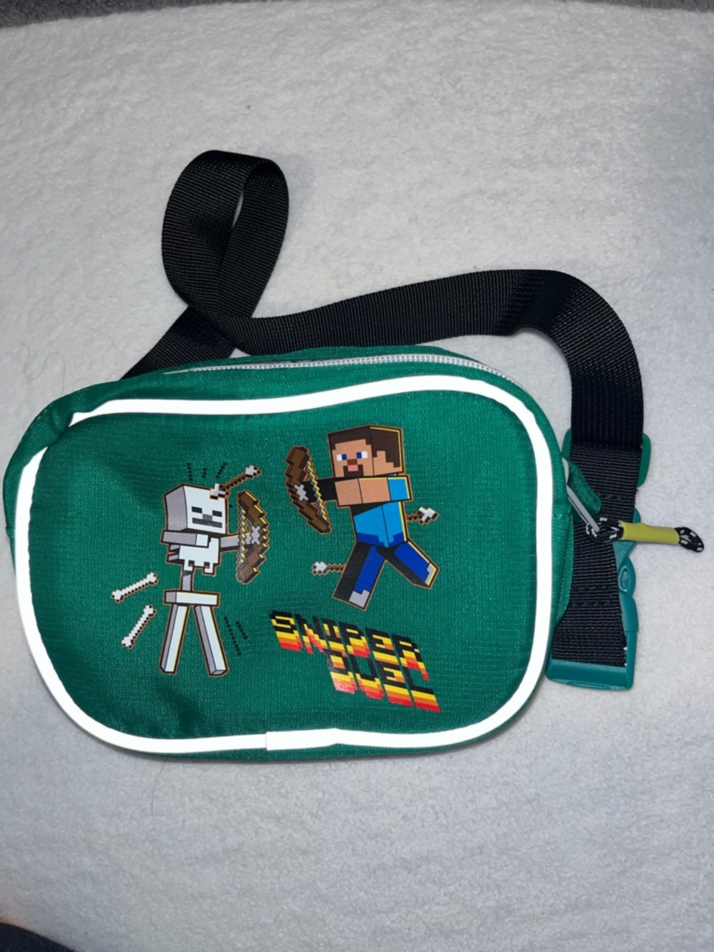 Zara Minecraft Green Crossbody Sling Bag for Men